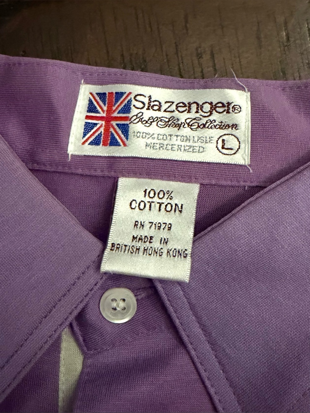 Vintage 80s 90s Slazenger Golf Shop Collection Polo Men's L Purple